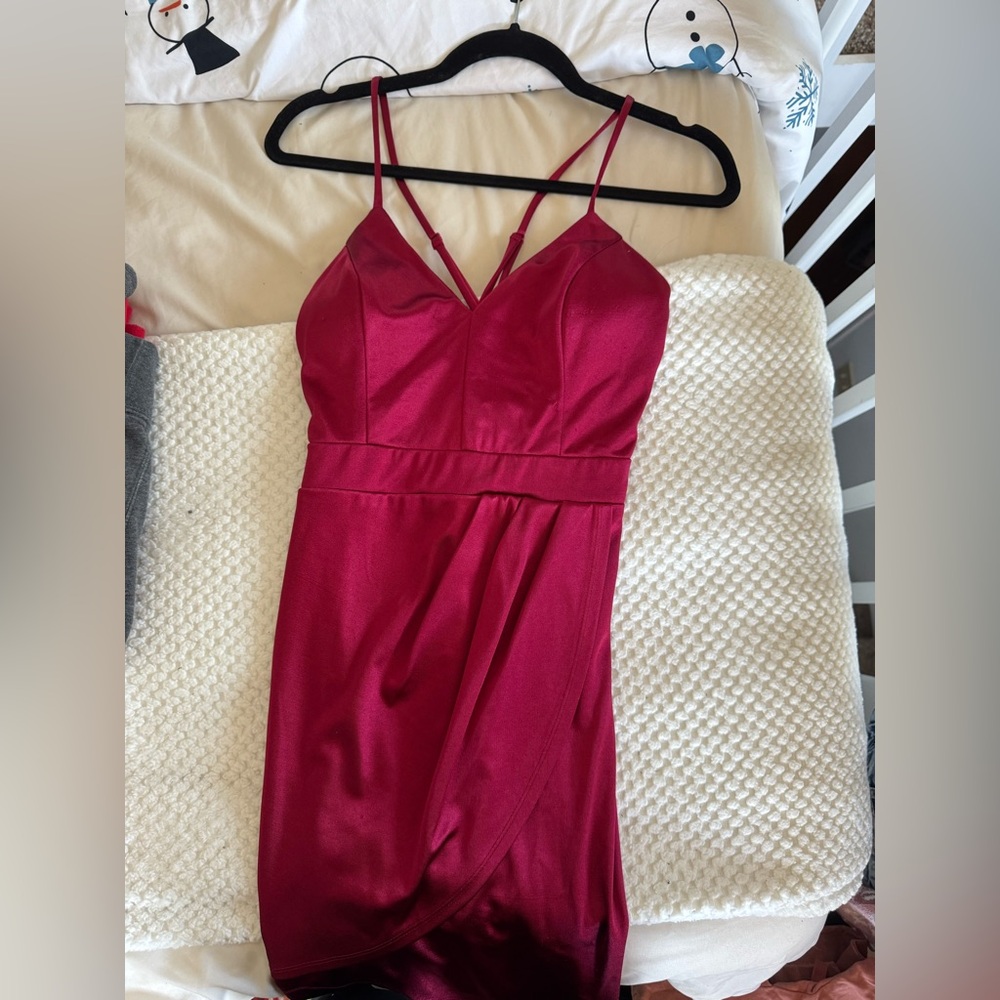 Red silk dress